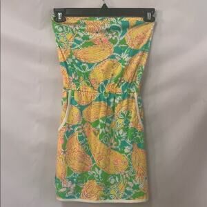 LILLY PULITZER FLORAL STRAPLESS ROMPER‎ SIZE XS